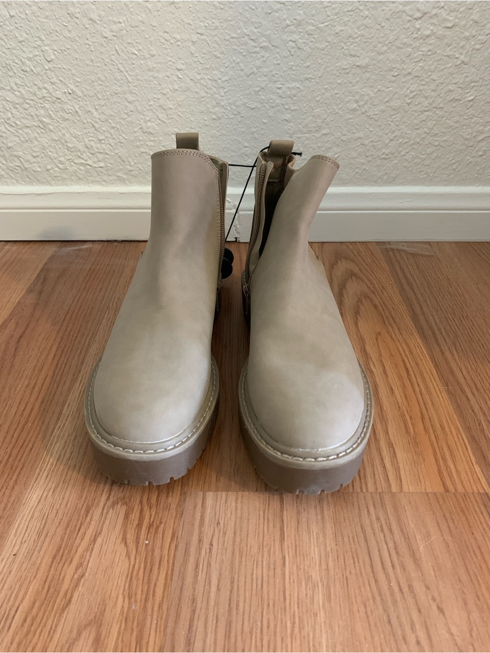 Time and Tru Taupe Platform Chelsea Boots